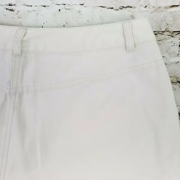 J Jill Stone Color Tencel Linen Blend Flat Front Walking Shorts Womens Size 10