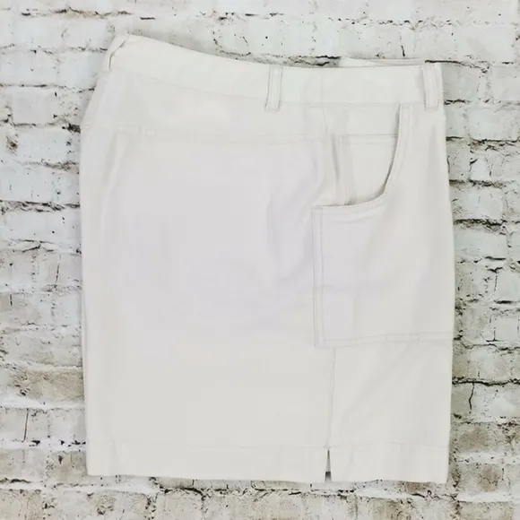 J Jill Stone Color Tencel Linen Blend Flat Front Walking Shorts Womens Size 10