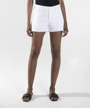 Jane High Rise Short W/ Frayed Hem- Optic White