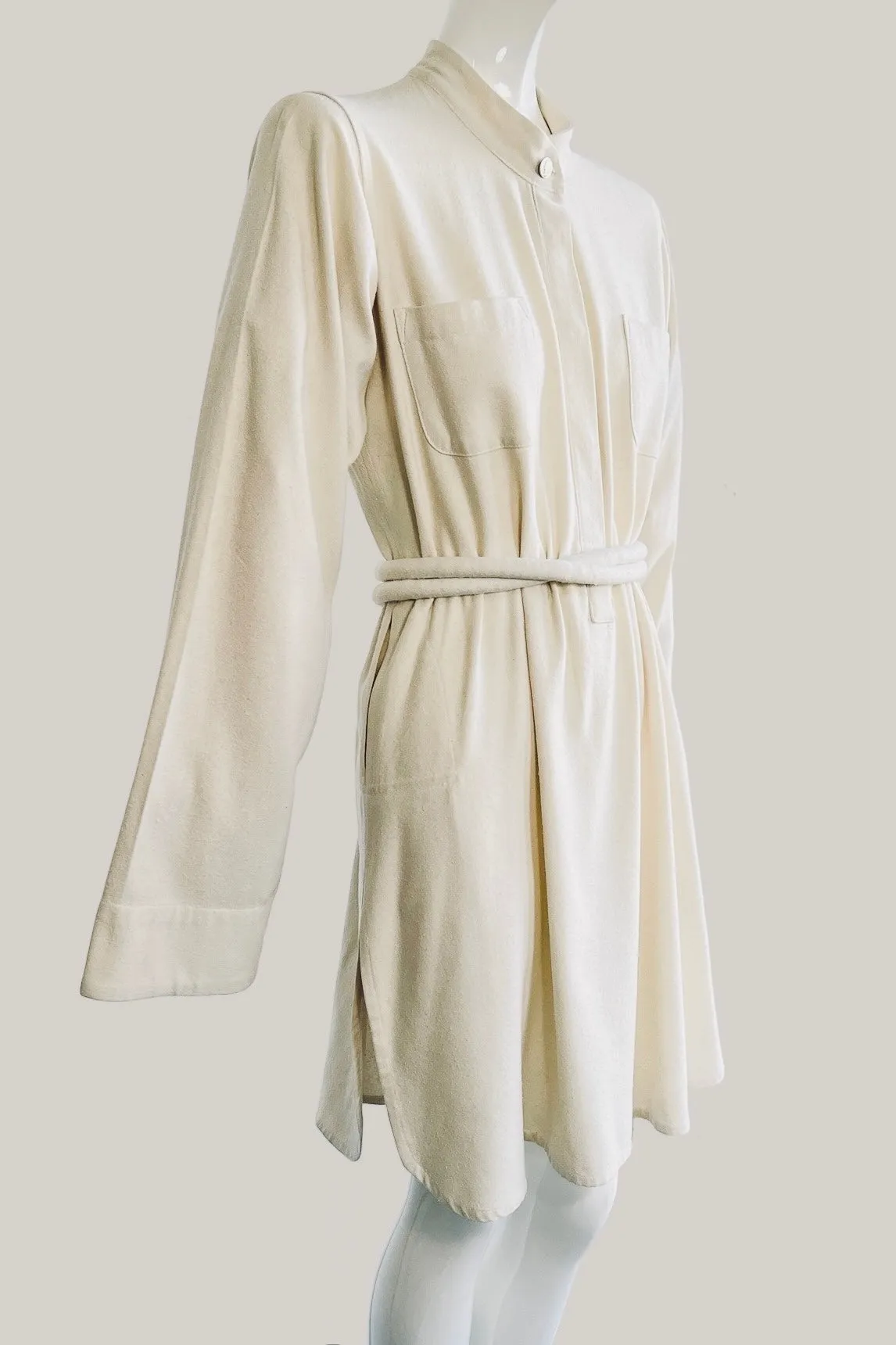 Jasmine Shirt Dress Cream & Black Kohl Raw Silk {Made to Order}
