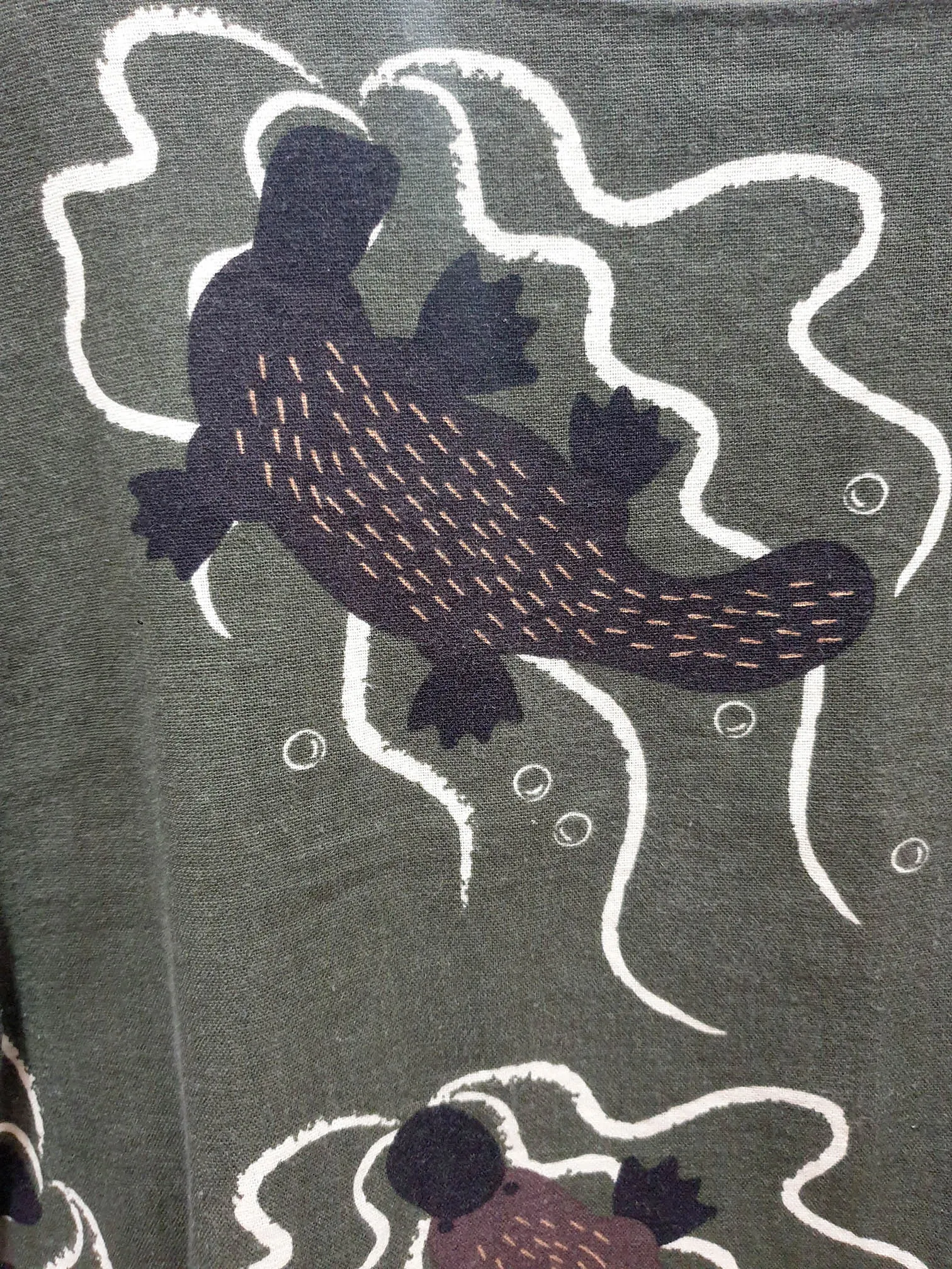 Jericho Road green echidna print top size 12