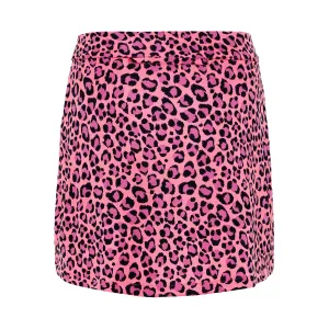 J.Lindeberg Womens THEA TX JERSEY GOLF SKIRT - PINK LEOPARD