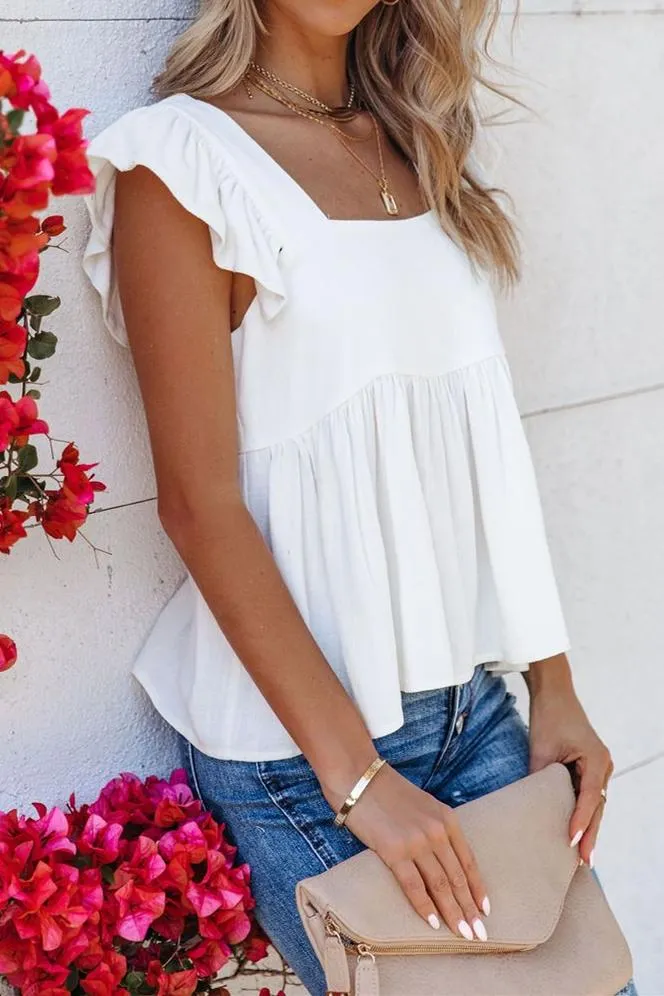 Jody Linen   Cotton Babydoll Top