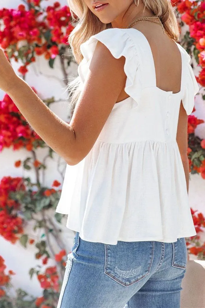 Jody Linen   Cotton Babydoll Top