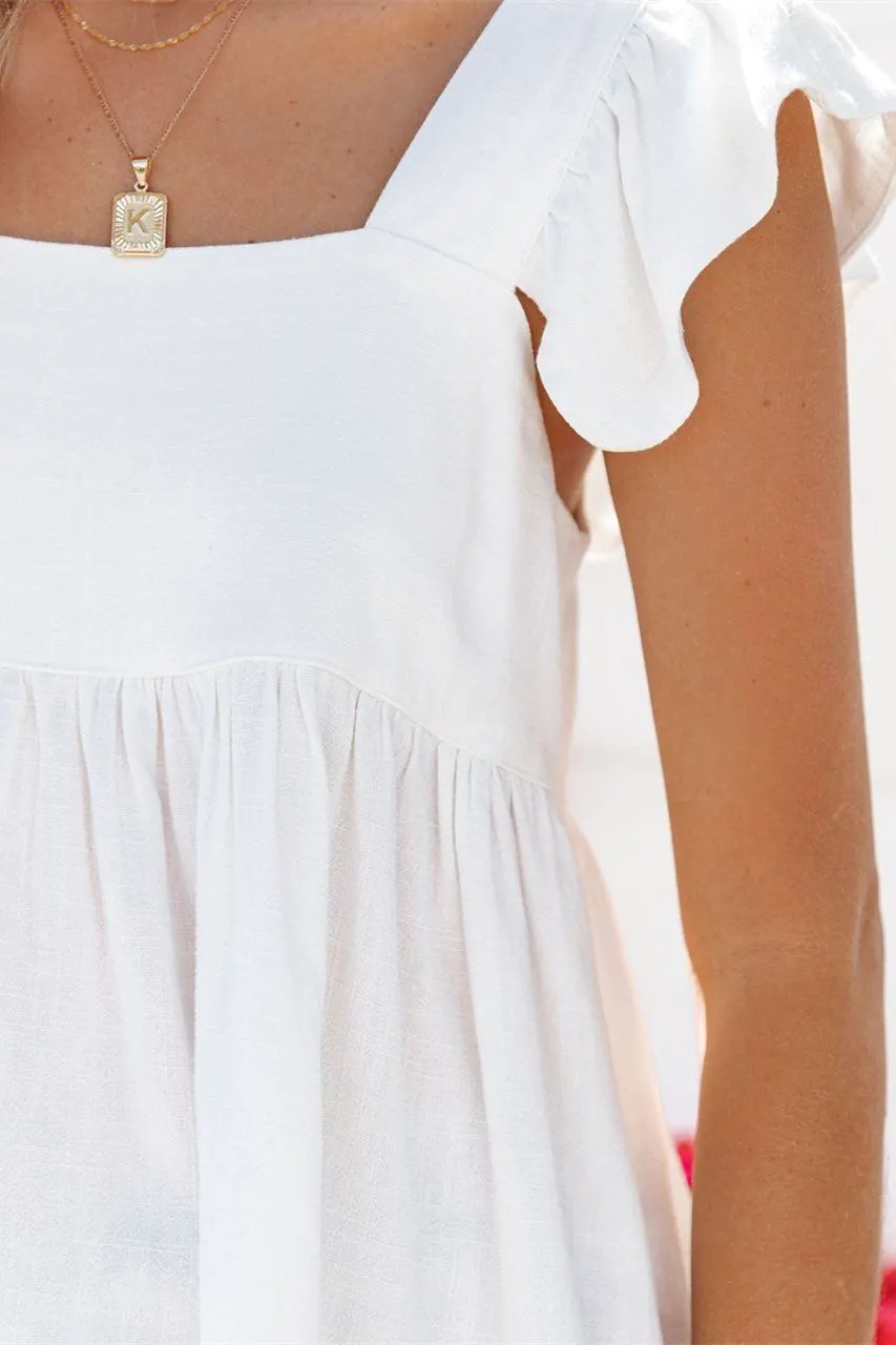 Jody Linen   Cotton Babydoll Top