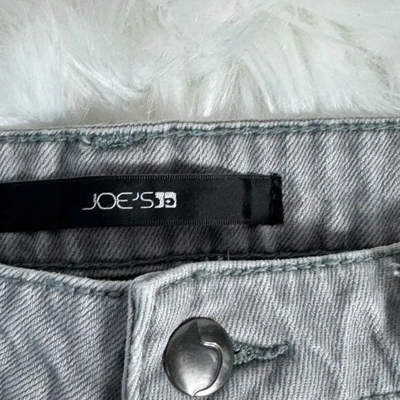 Joe's Jeans Grey Sofia Wash Mid Rise Raw Hem Denim Shorts Sz 27