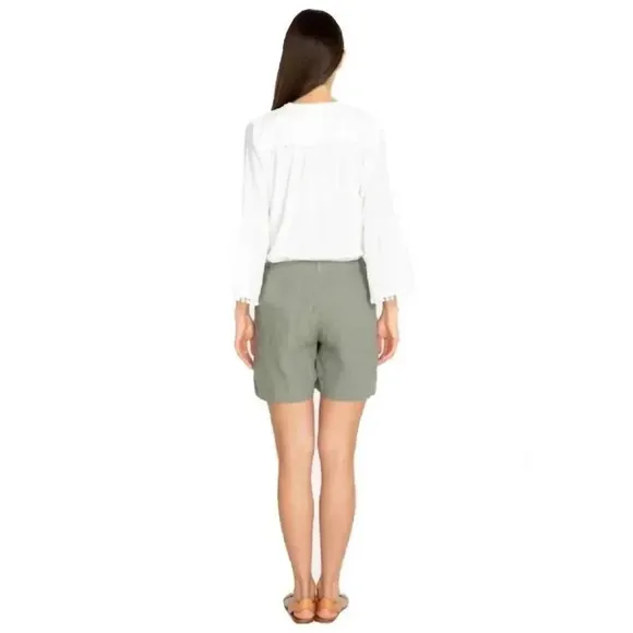 JOHNNY WAS Sabriya Linen Embroidered Shorts Sz XXL