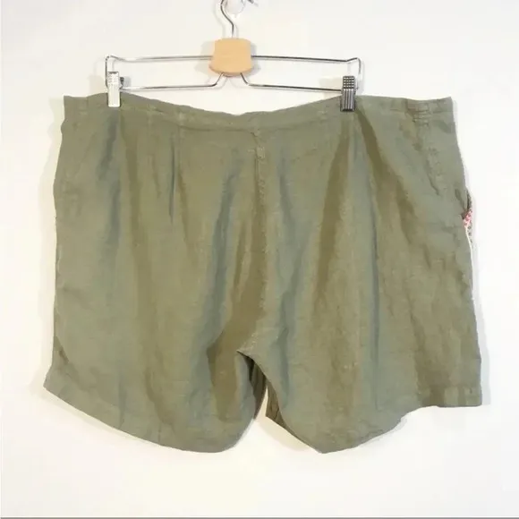 JOHNNY WAS Sabriya Linen Embroidered Shorts Sz XXL