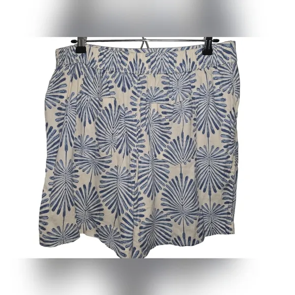 Joie Linen Blend Palm Print Shorts, Size XL