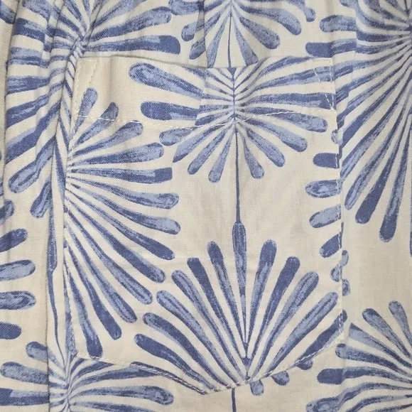 Joie Linen Blend Palm Print Shorts, Size XL