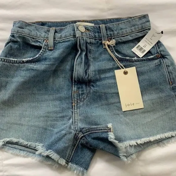 JOIE SEFFI CUT OFF DENIM LIGHT WASH MID RISE SHORTS NWT SZ 29
