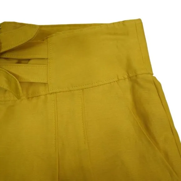 Joie Womens 10 Brenten Linen Blend Shorts in Sulphur Yellow NEW