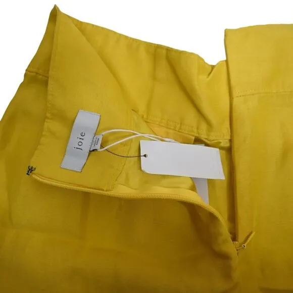 Joie Womens 10 Brenten Linen Blend Shorts in Sulphur Yellow NEW