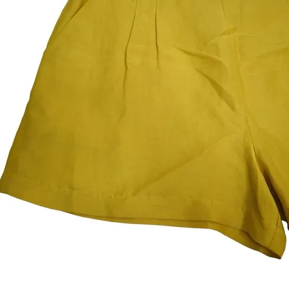 Joie Womens 10 Brenten Linen Blend Shorts in Sulphur Yellow NEW