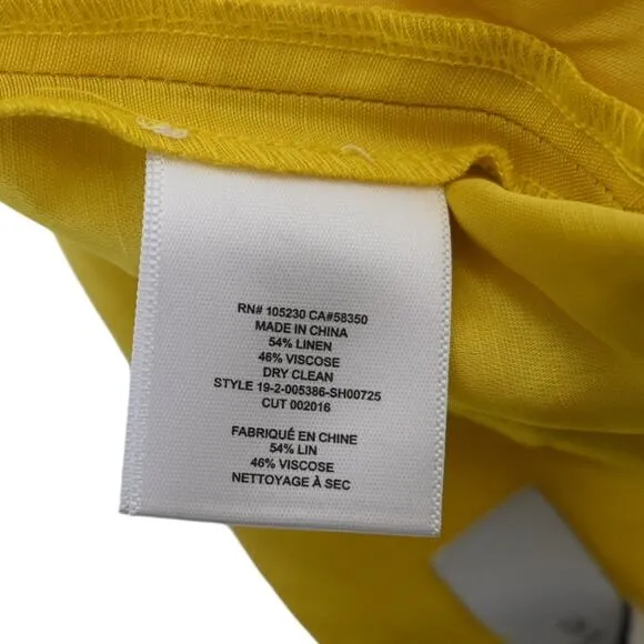 Joie Womens 10 Brenten Linen Blend Shorts in Sulphur Yellow NEW