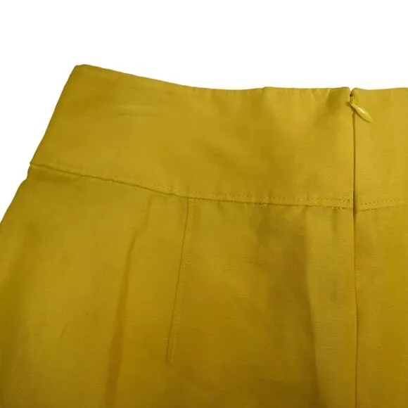 Joie Womens 10 Brenten Linen Blend Shorts in Sulphur Yellow NEW