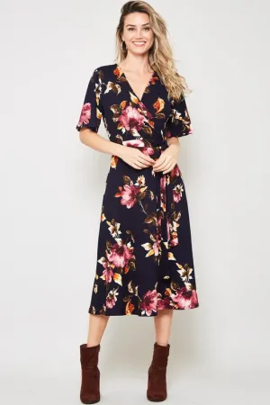 JORDY FLORAL PRINT MIDI DRESS