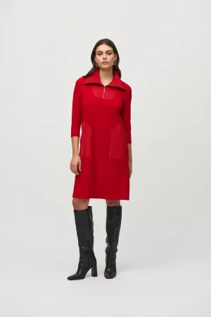 Joseph Ribkoff Zip High Neck 3/4 Sleeve Shift Dress 244045