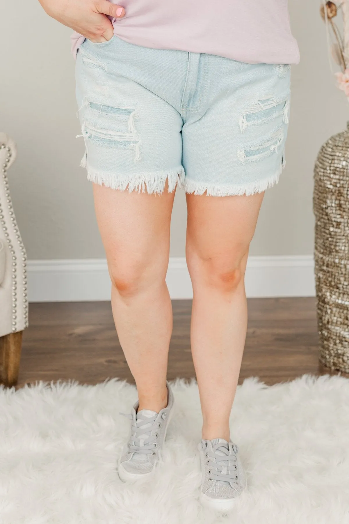 KanCan Distressed Shorts- Kehlani Wash