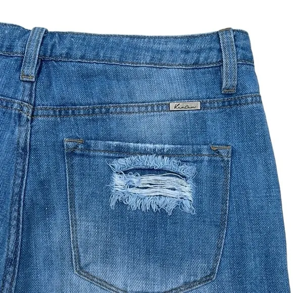 KanCan High Rise Distressed Denim Jean Shorts NWT Size Large