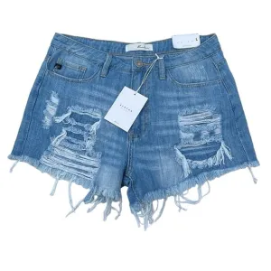 KanCan High Rise Distressed Denim Jean Shorts NWT Size Large