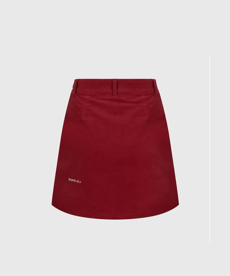 KANDINI Corduroy Skirt-Pants - Burgundy