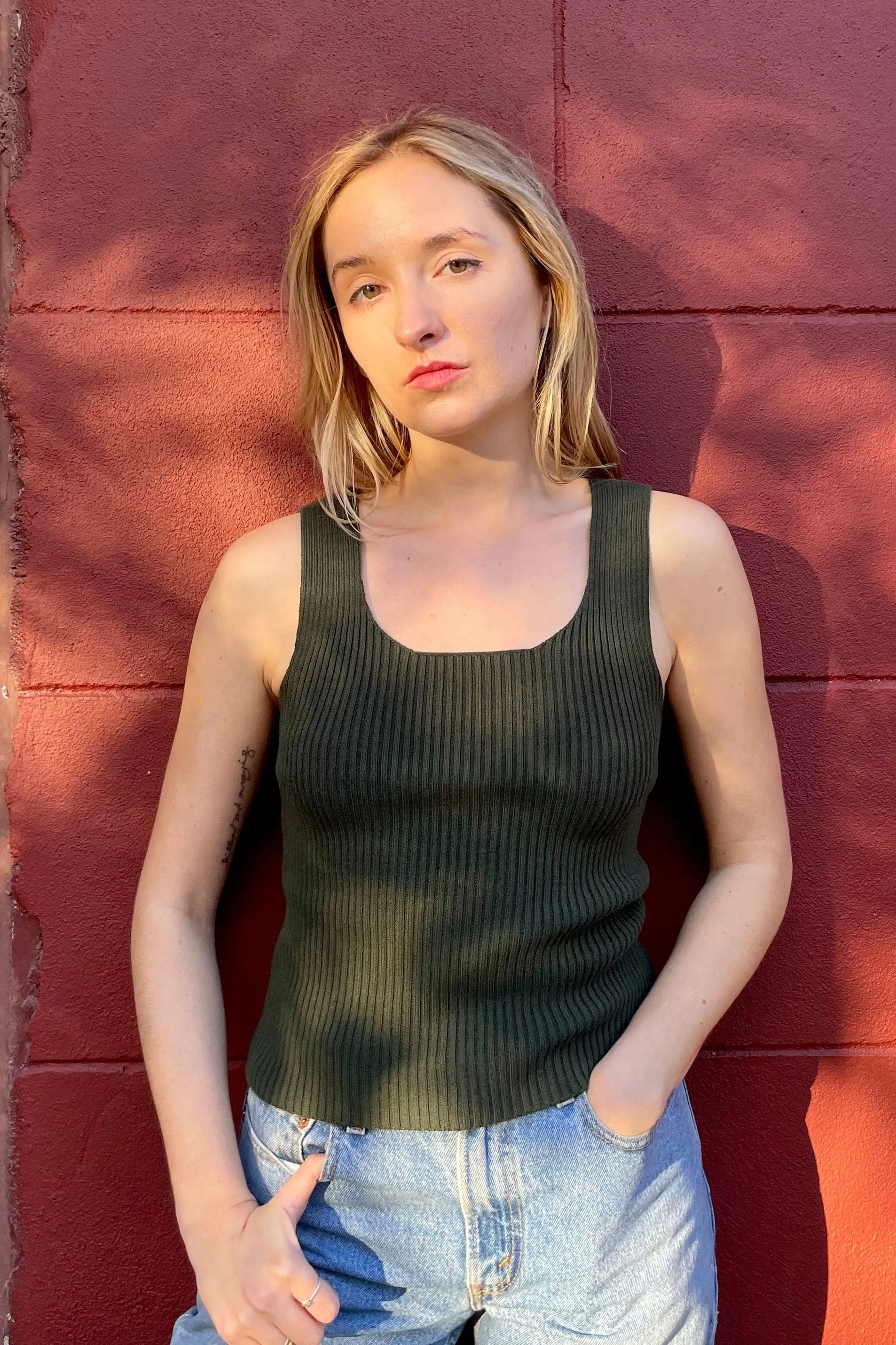 Kate Rib Tank in Pima Cotton