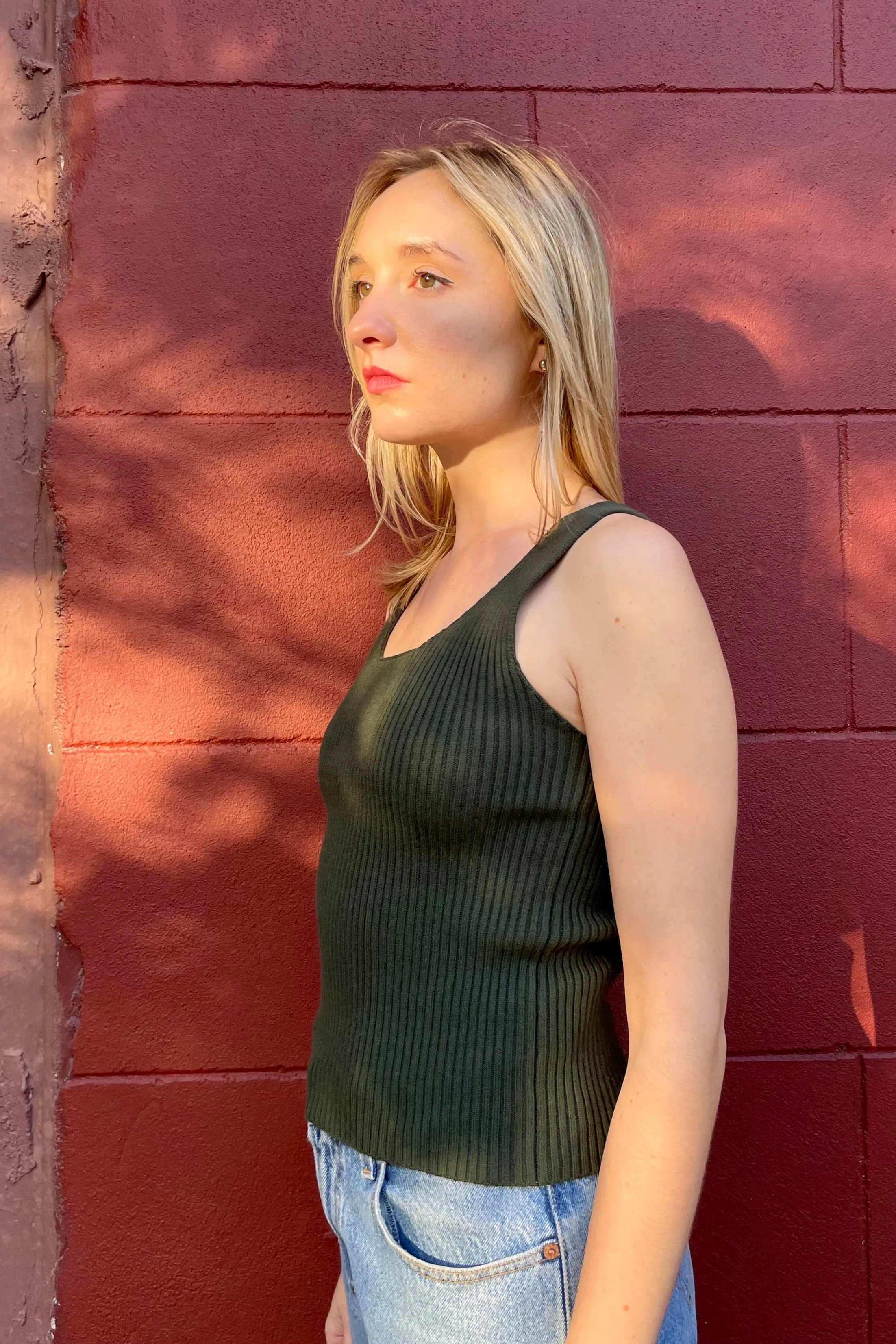 Kate Rib Tank in Pima Cotton