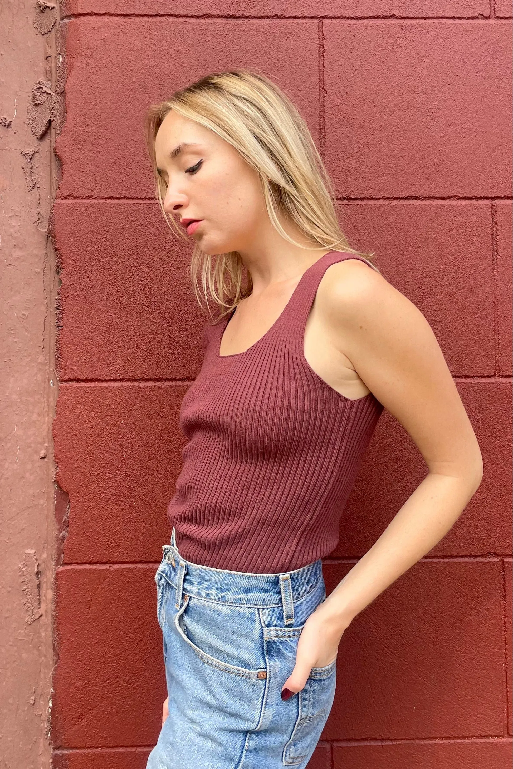 Kate Rib Tank in Pima Cotton
