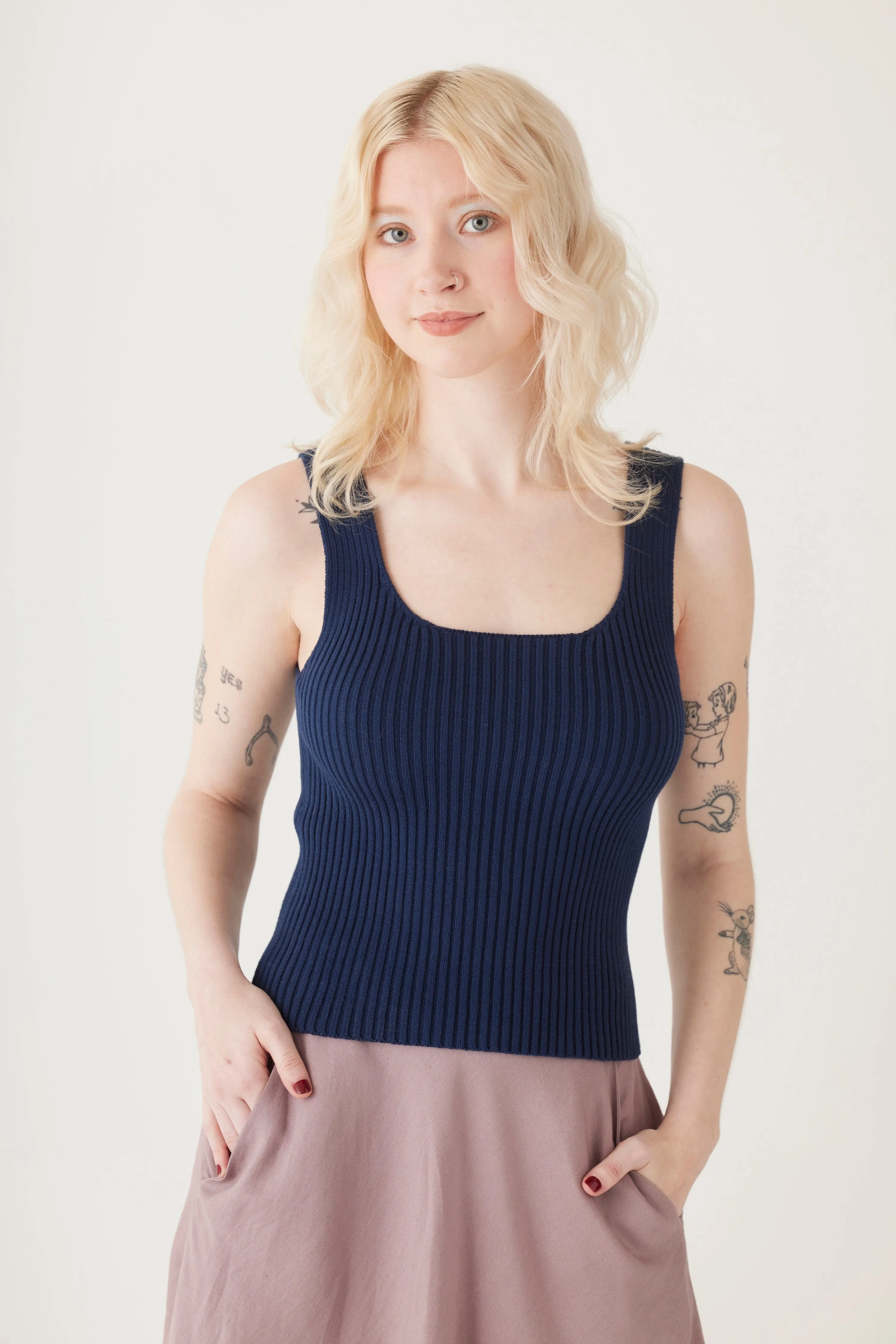 Kate Rib Tank in Pima Cotton