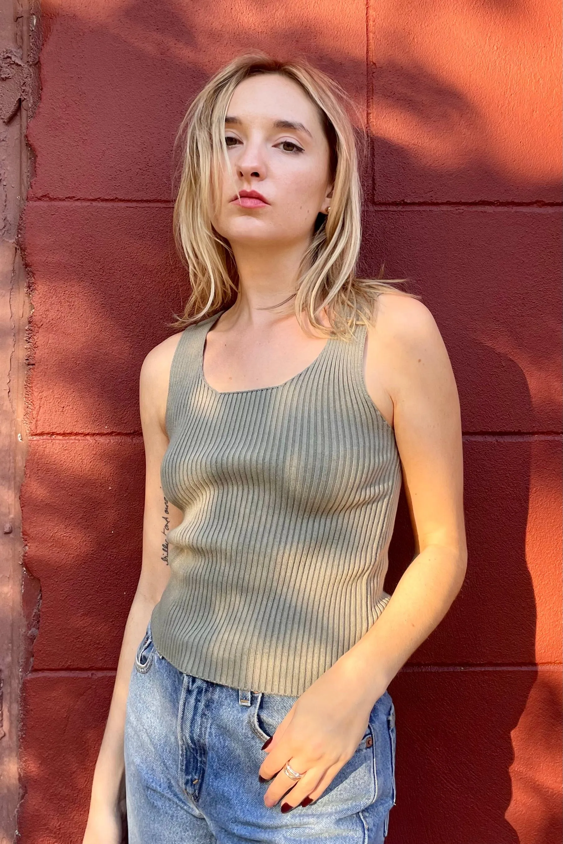 Kate Rib Tank in Pima Cotton