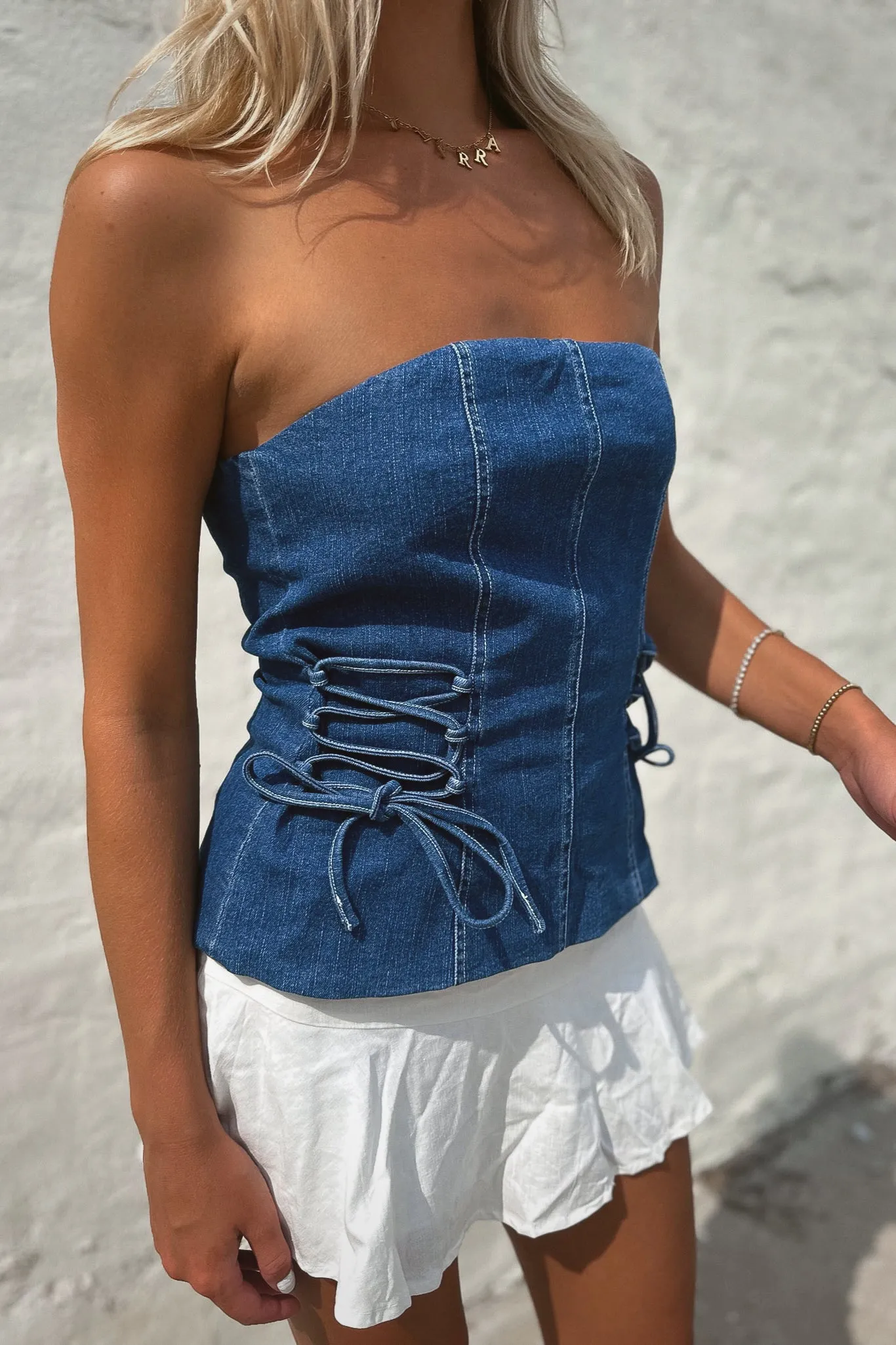 Kendall Strapless Denim Top- FINAL SALE