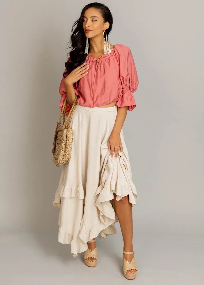 Kerra Top in Coral