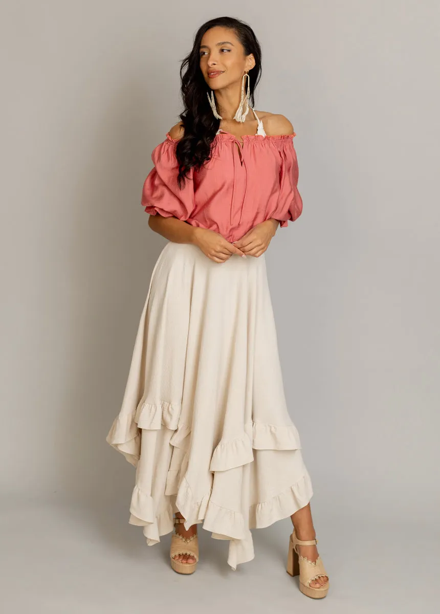 Kerra Top in Coral