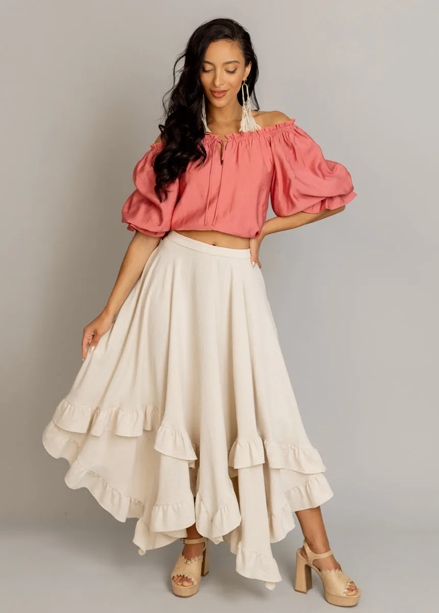 Kerra Top in Coral