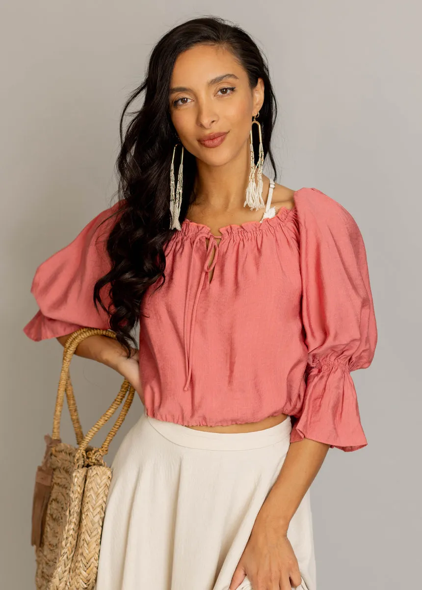 Kerra Top in Coral