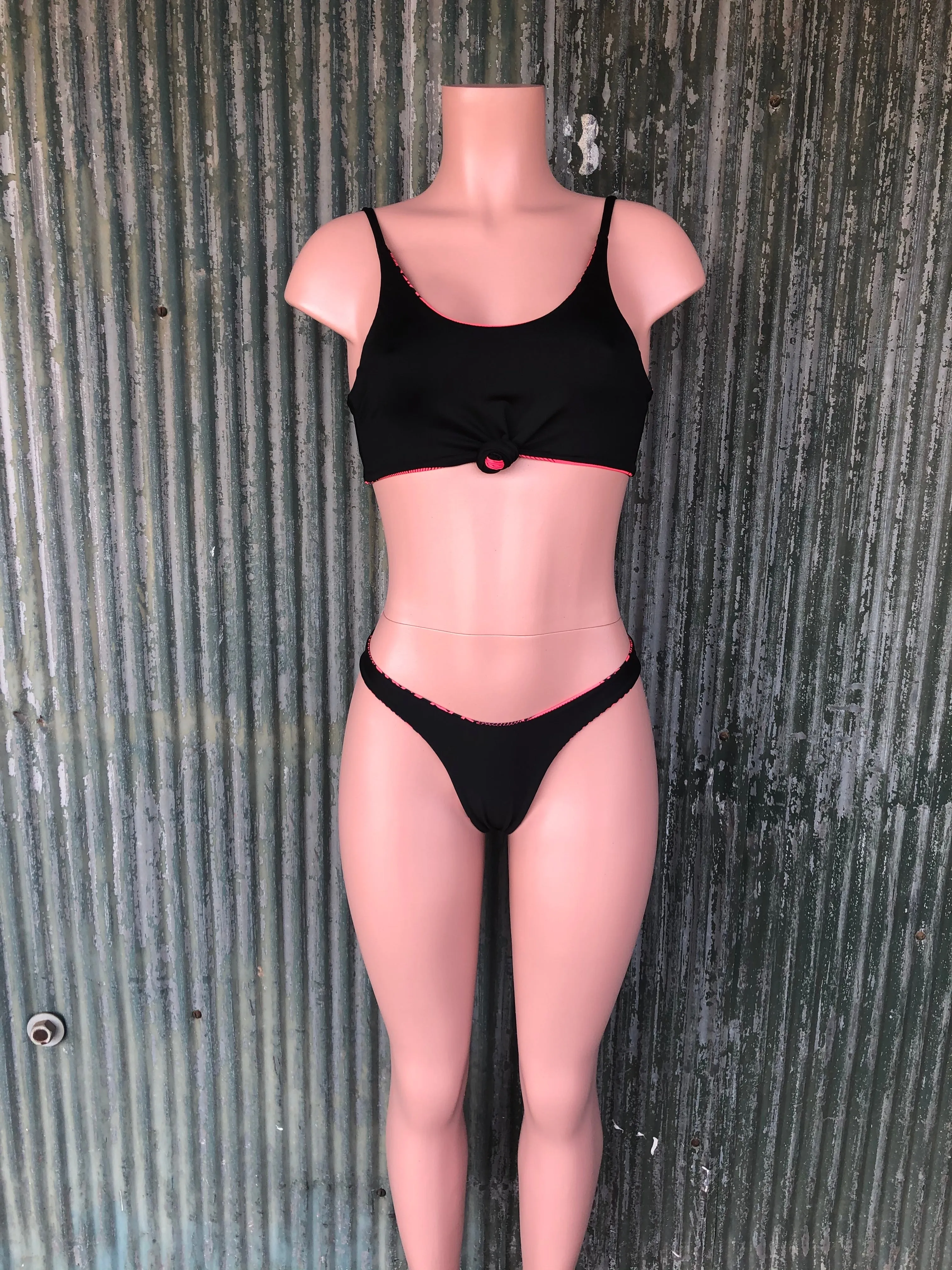 Knotted Houndstooth bikini