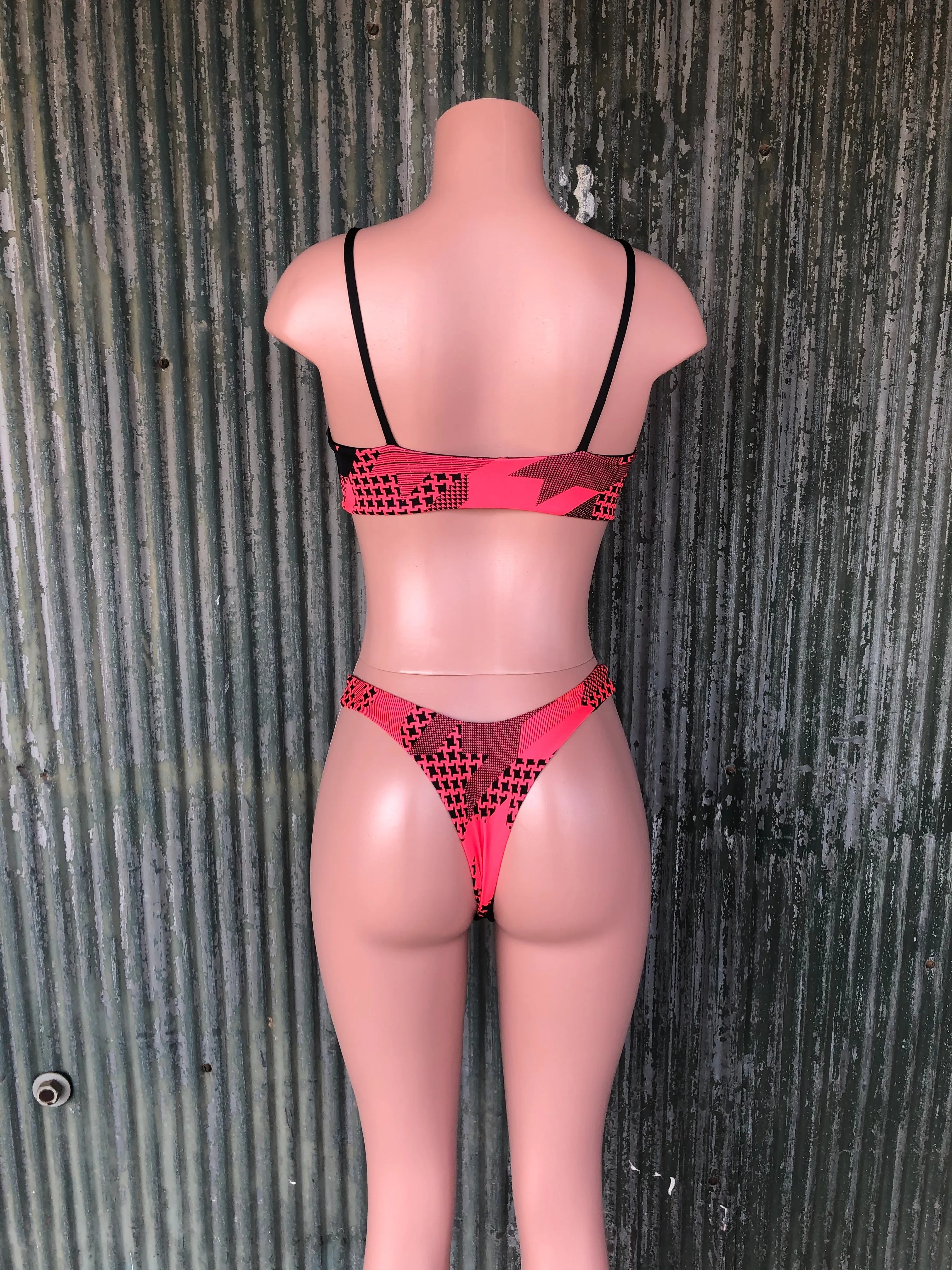 Knotted Houndstooth bikini