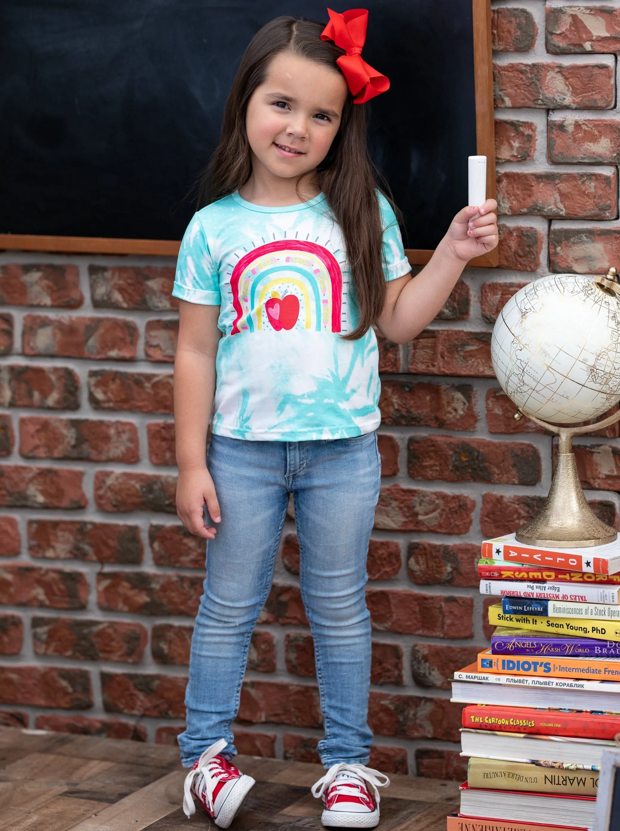 Knowledge Is Power Tie Dye Graphic Top