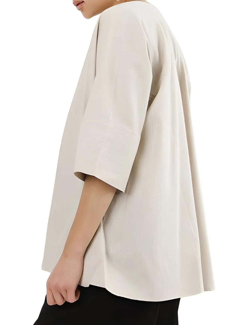 KOWTOW Women's Beige Oatmeal Organic Cotton Sail Top #W17W11 Large NWT