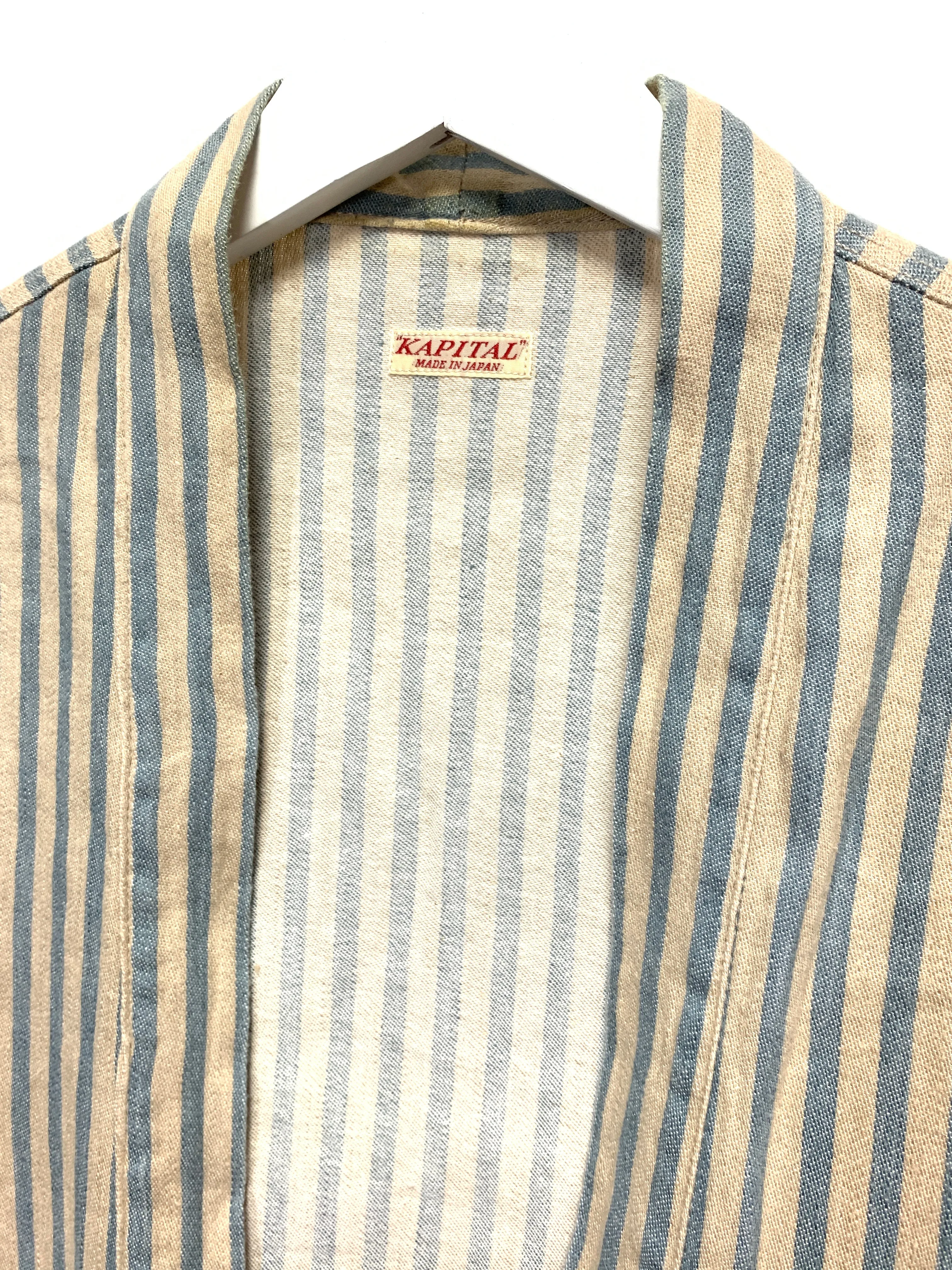 [L] Kapital Linen Stripe Kakashi Shirt Jacket