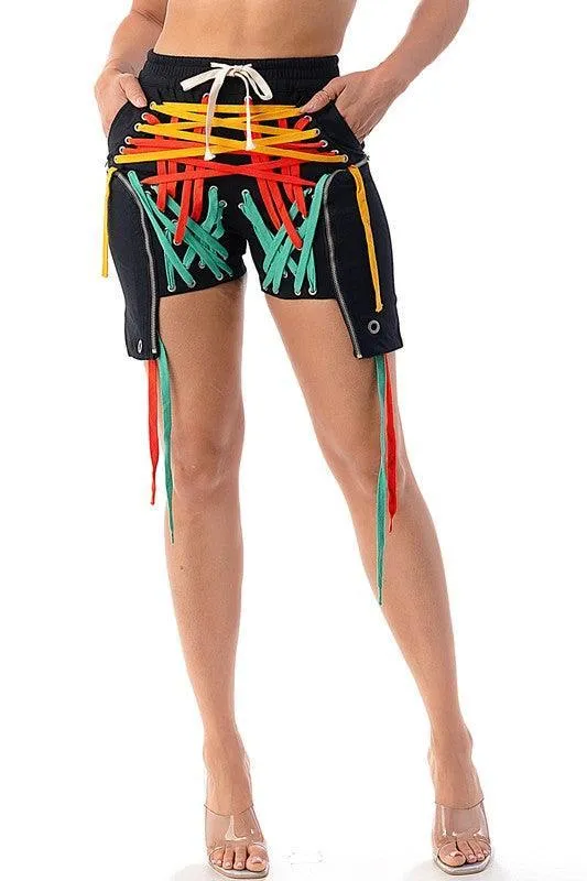 LACE UP SHORTS