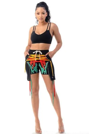 LACE UP SHORTS
