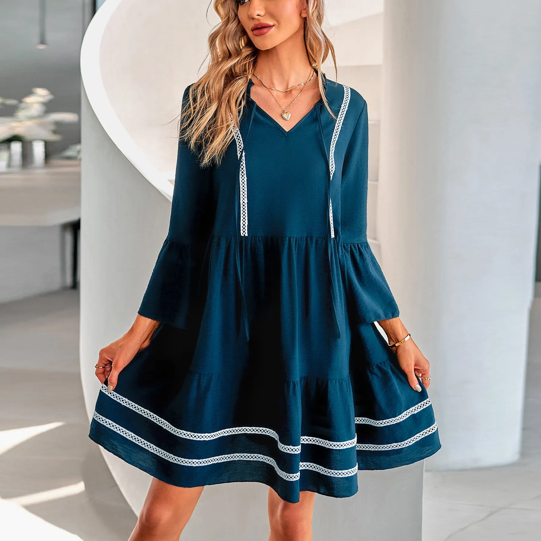 Lace Whisper A-Line Dress