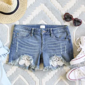 Laced Denim Shorts