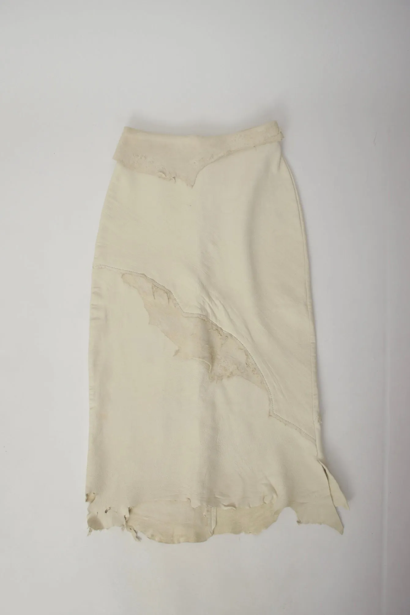 Leather Patchwork Midi Skirt