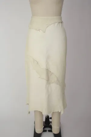 Leather Patchwork Midi Skirt
