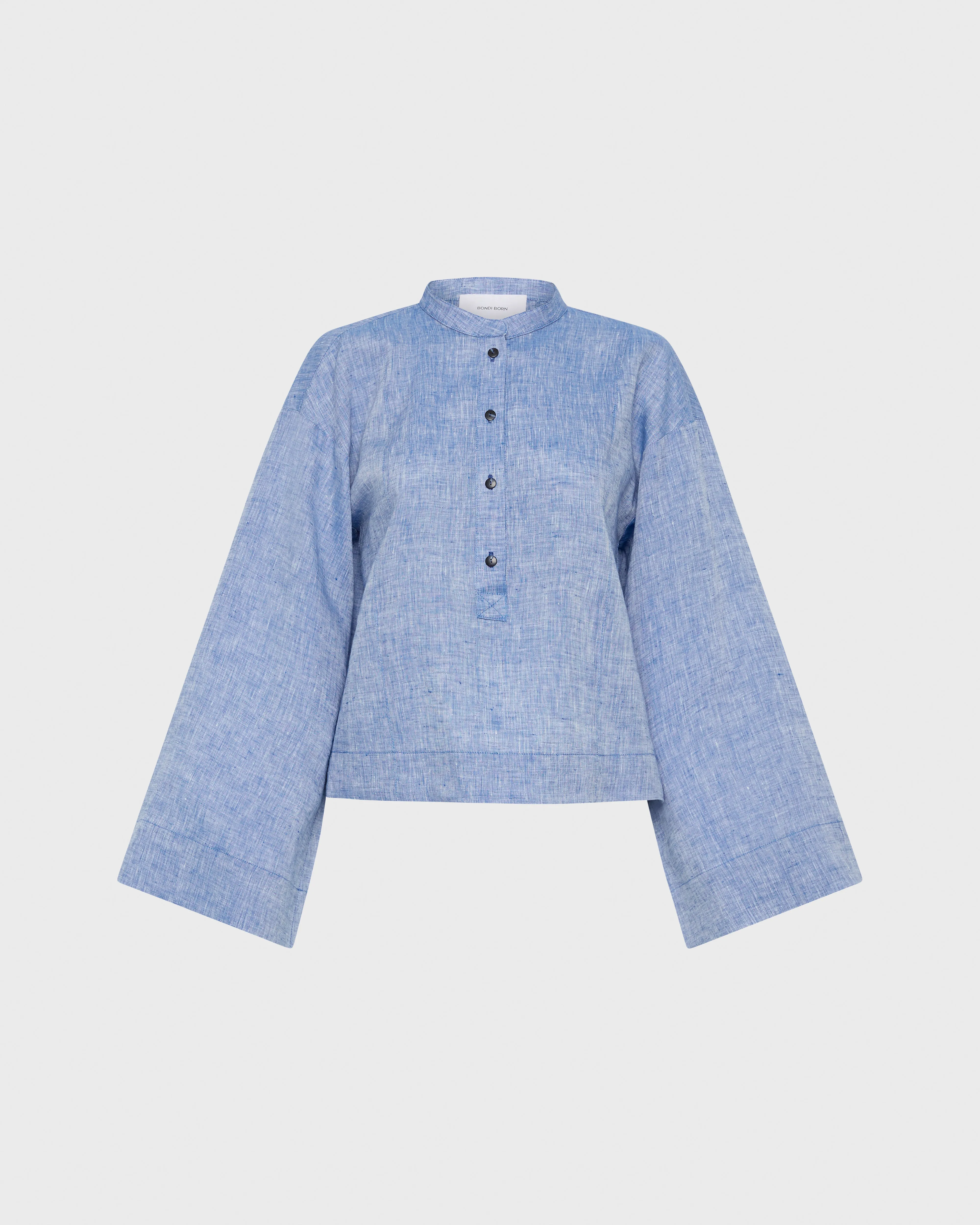 Leiden Relaxed Sleeve Top - Denim