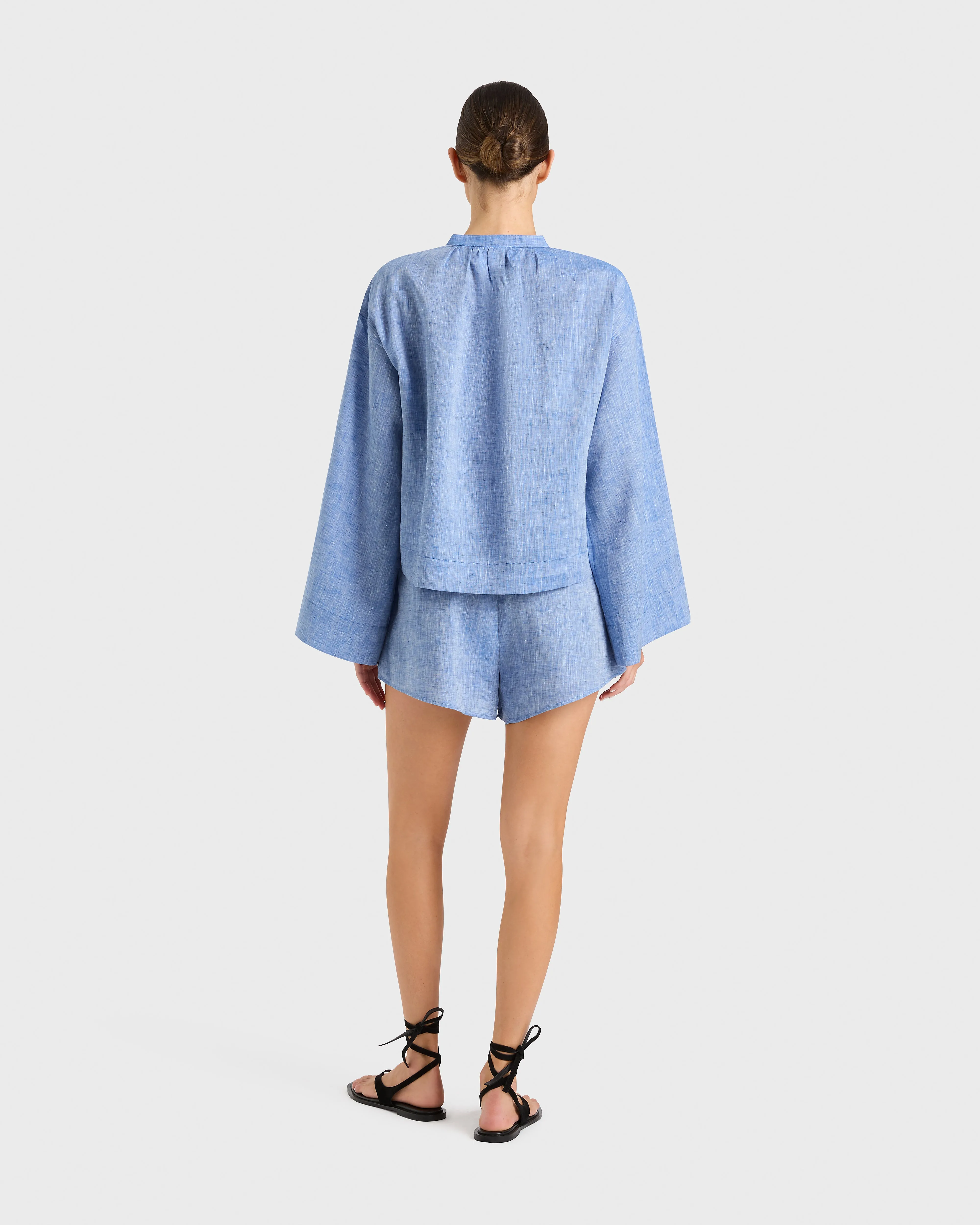 Leiden Relaxed Sleeve Top - Denim