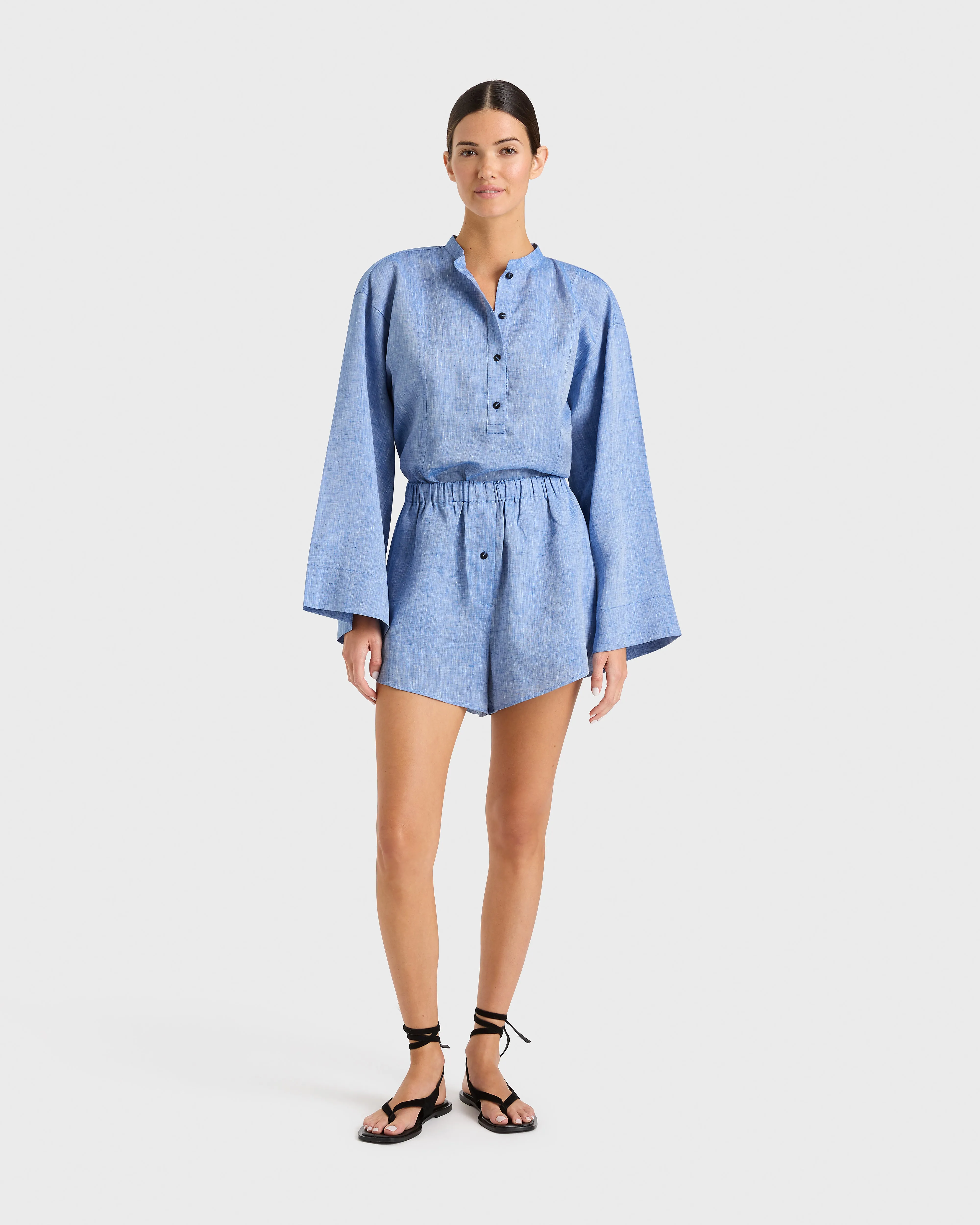 Leiden Relaxed Sleeve Top - Denim